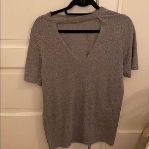 Grey T-shirt with v neck